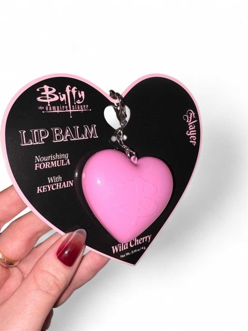Buffy the Vampire Slayer y2k mall goth Heart Lip Balm keychain -🎀🖤